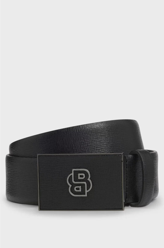 ITALIAN-LEATHER BELT WITH DOUBLE B MONOGRAM BUCKLE