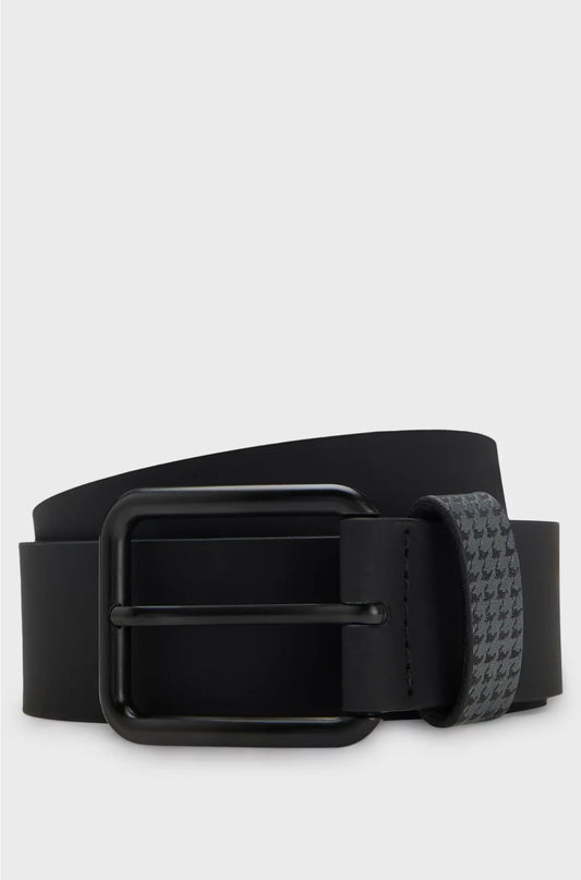 BELT IN ITALIAN LEATHER WITH PATTERNED KEEPER