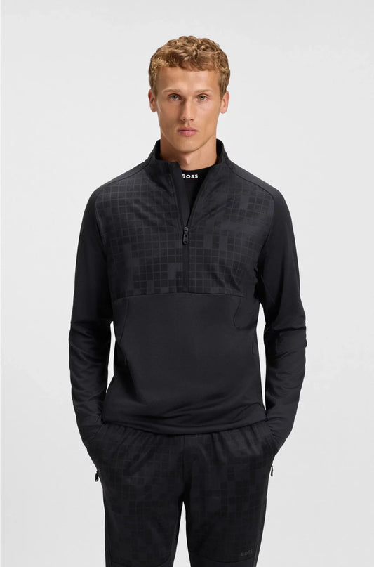 ACTIVE HALF-ZIP SWEATSHIRT IN PRINTED QUICK-DRY FABRIC