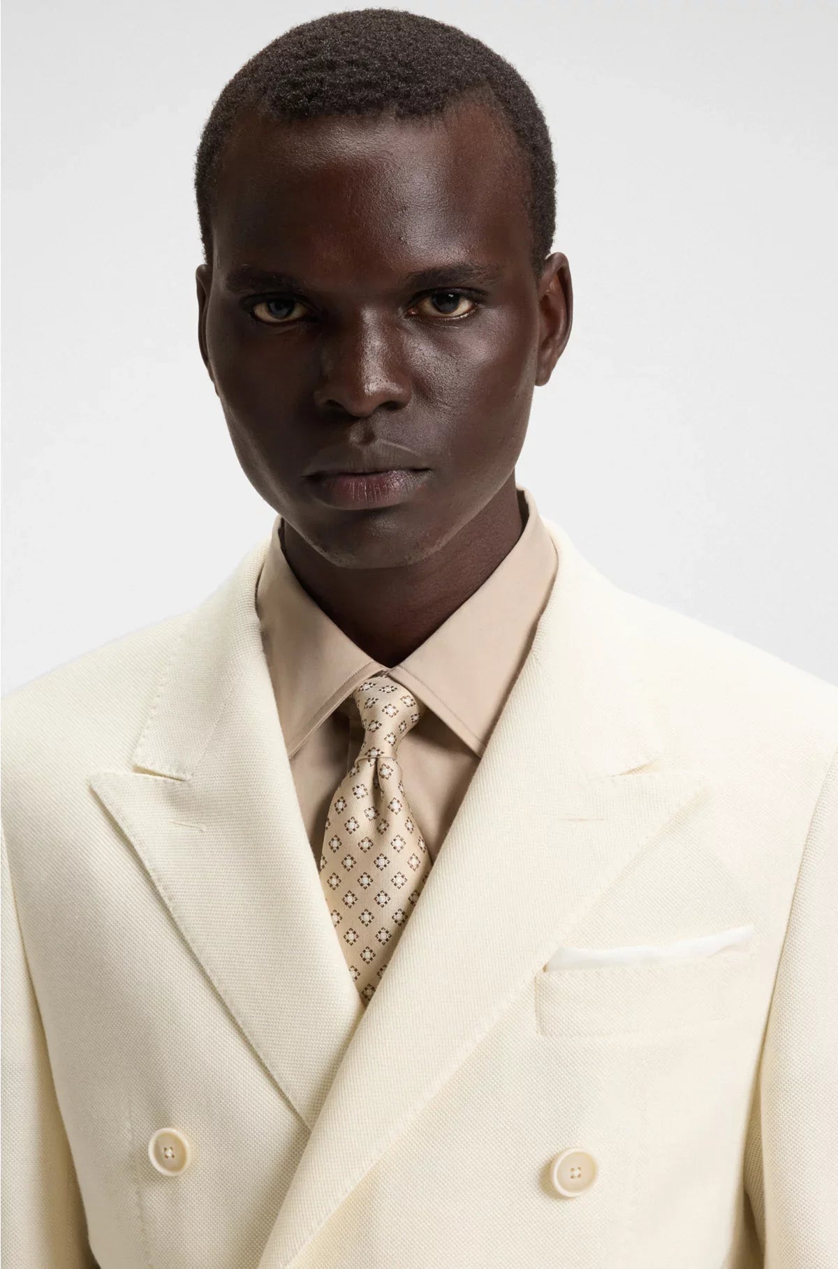 SLIM-FIT BLAZER IN MELANGE COTTON AND CASHMERE