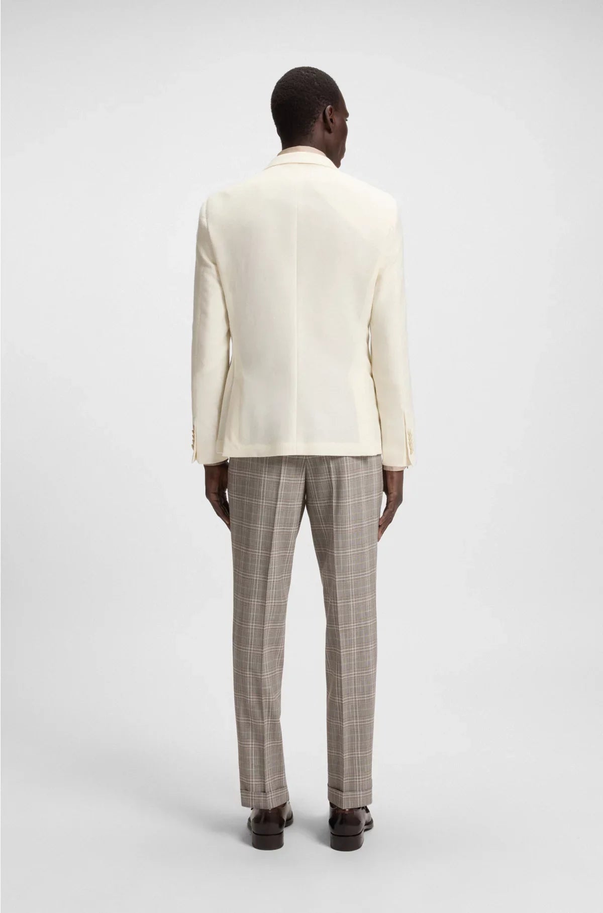 SLIM-FIT BLAZER IN MELANGE COTTON AND CASHMERE