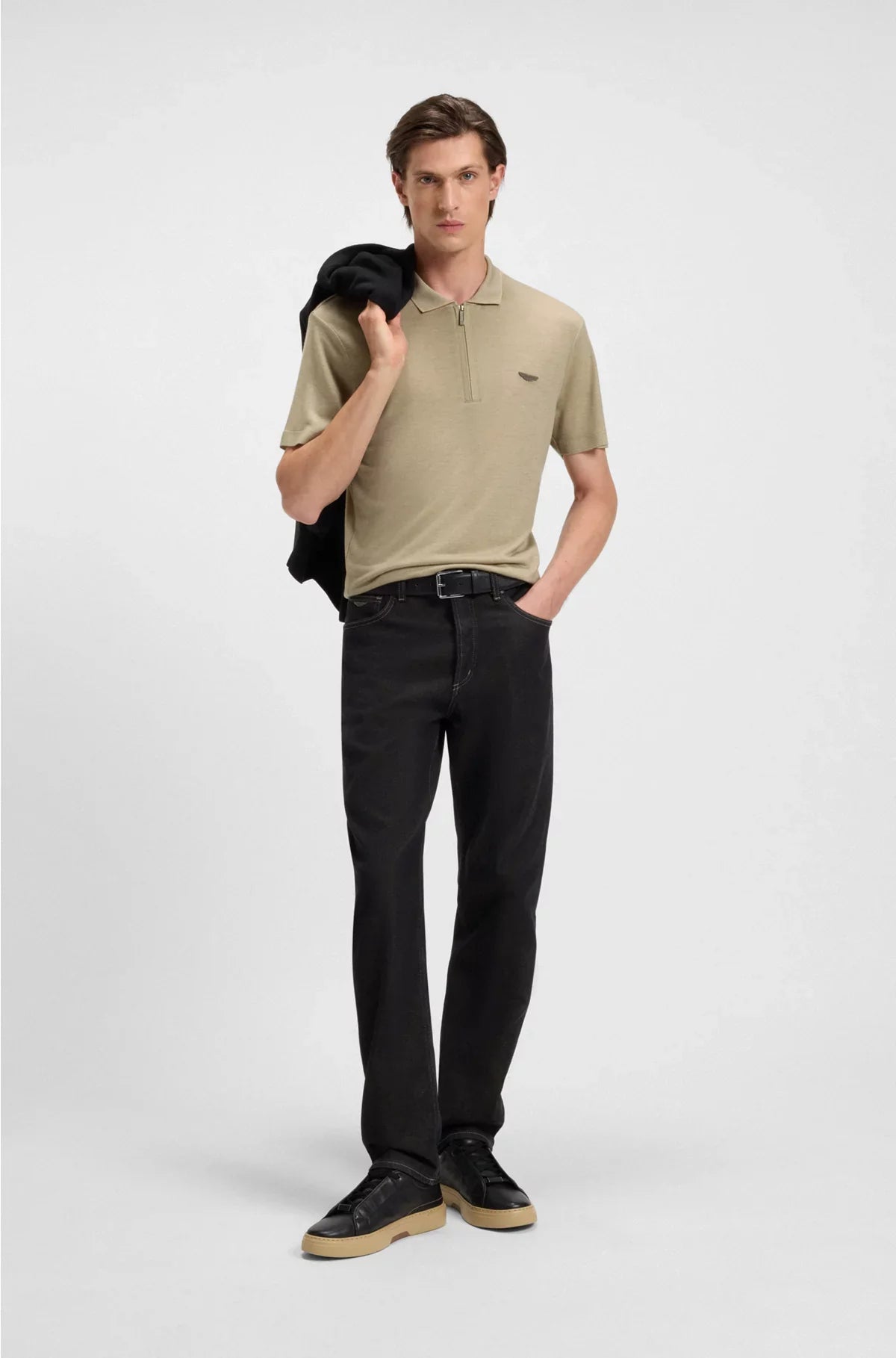 POLO SHIRT WITH NUBUCK LOGO