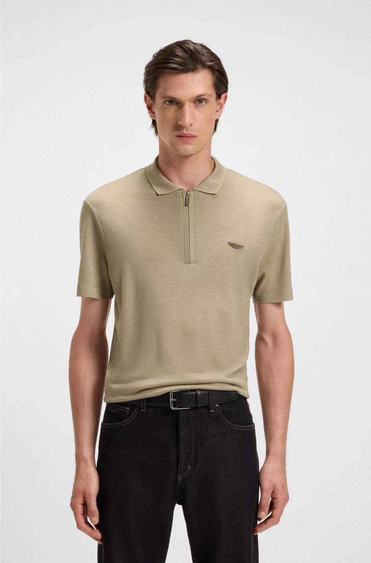 POLO SHIRT WITH NUBUCK LOGO