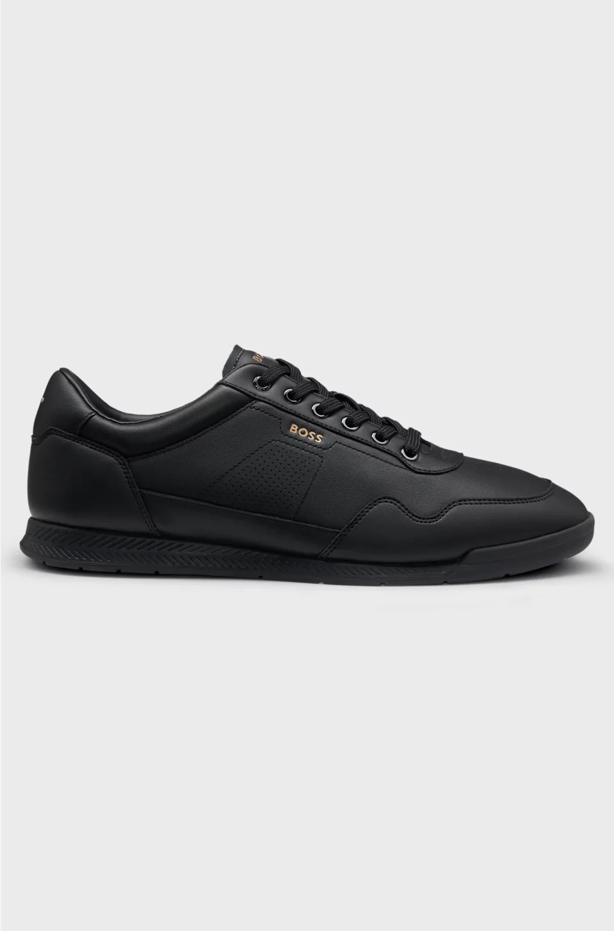SNEAKERS IN PELLE NAPPA CON LOGO COLOR ORO