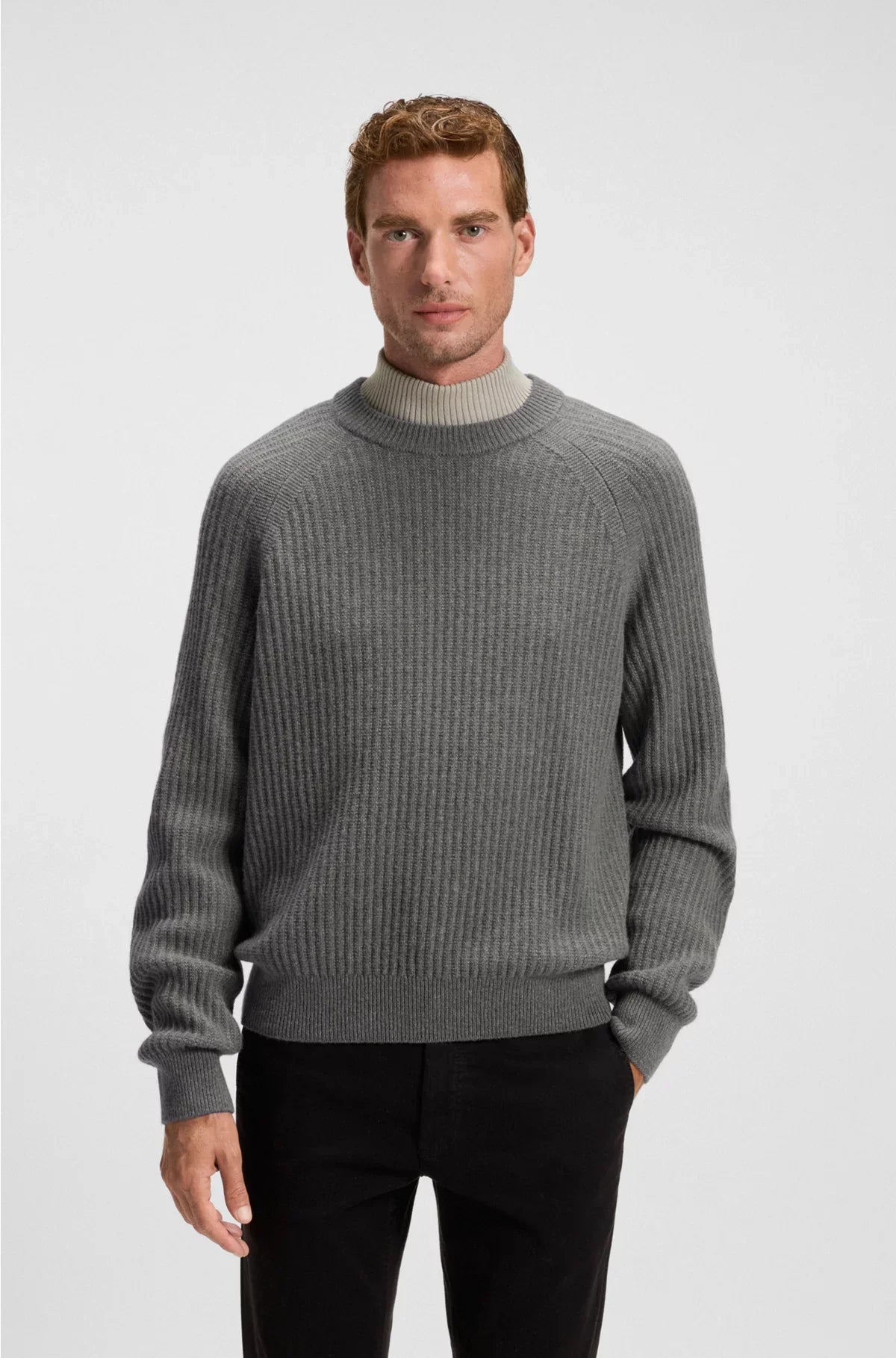 RELAXED-FIT SWEATER WITH RIB KNIT