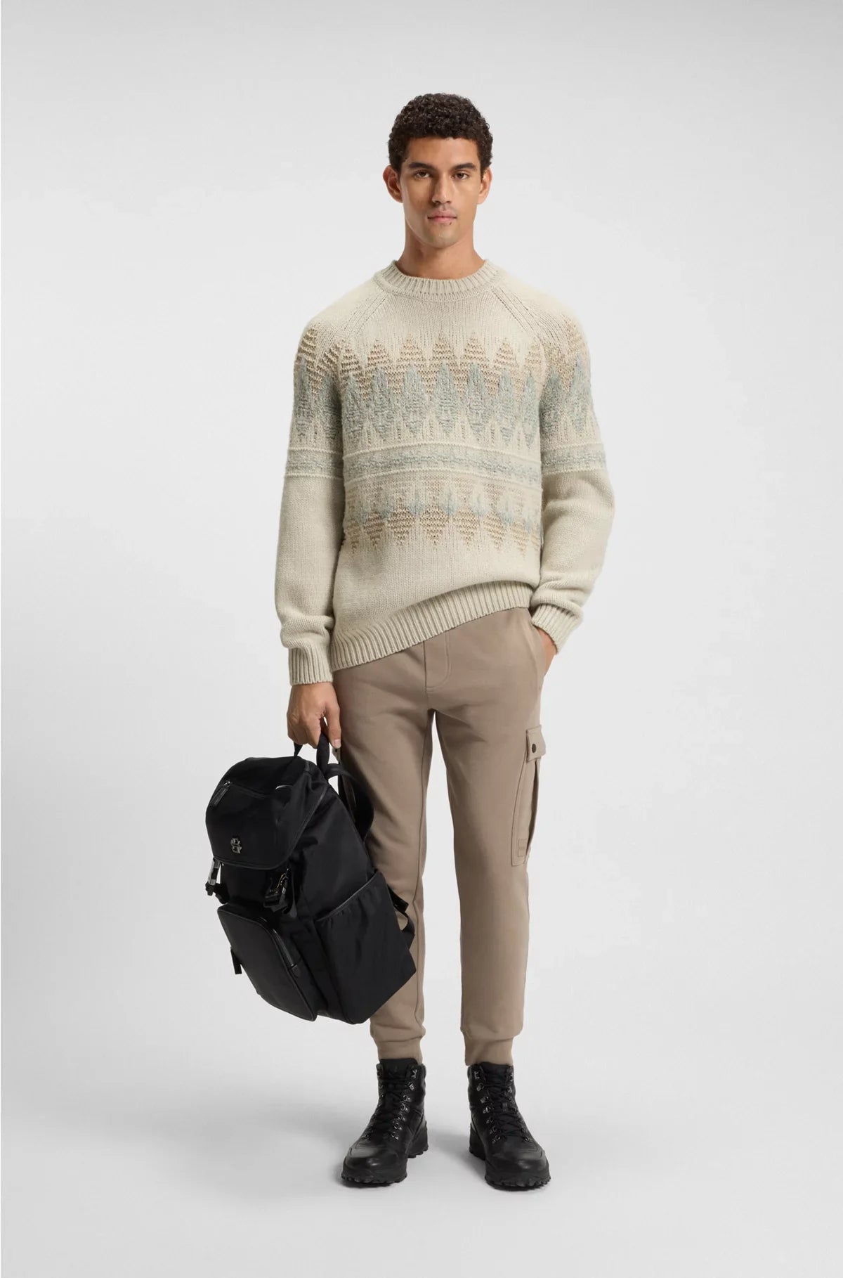 RELAXED-FIT SWEATER WITH KNITTED PATTERN