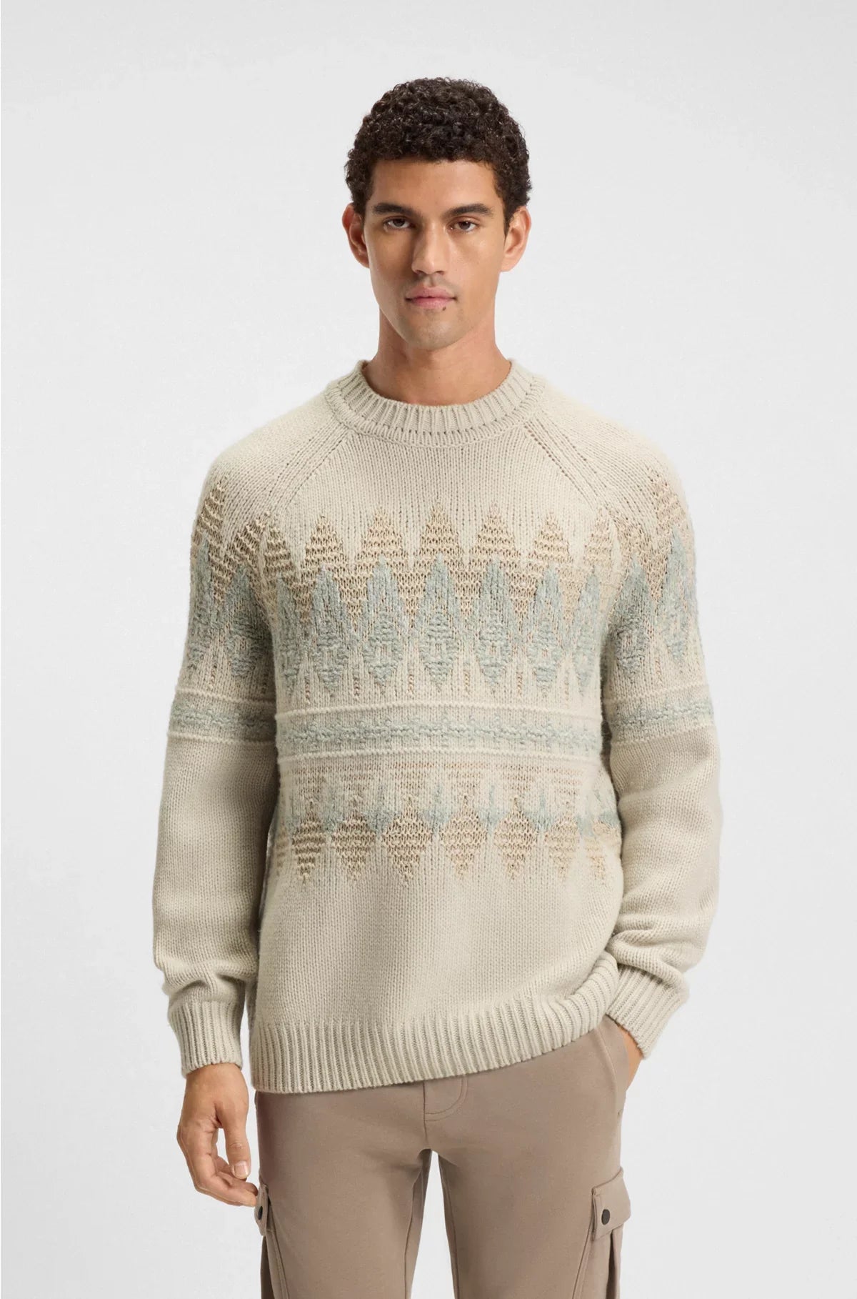 RELAXED-FIT SWEATER WITH KNITTED PATTERN