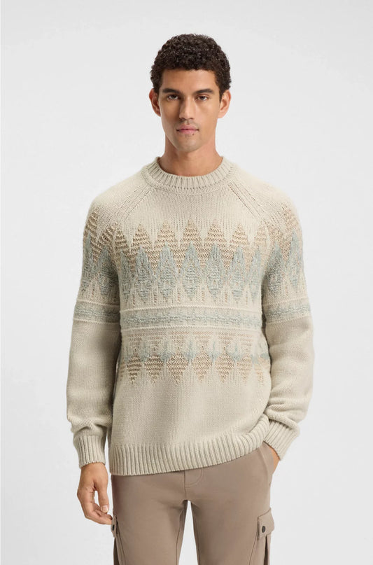MAGLIONE DALLA VESTIBILITÀ MORBIDA CON MOTIVO LAVORATO A MAGLIA