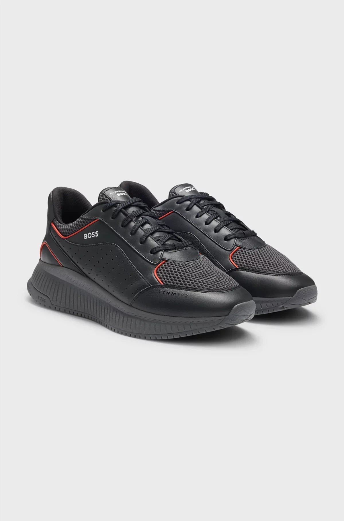 SNEAKERS CON PELLE E MESH