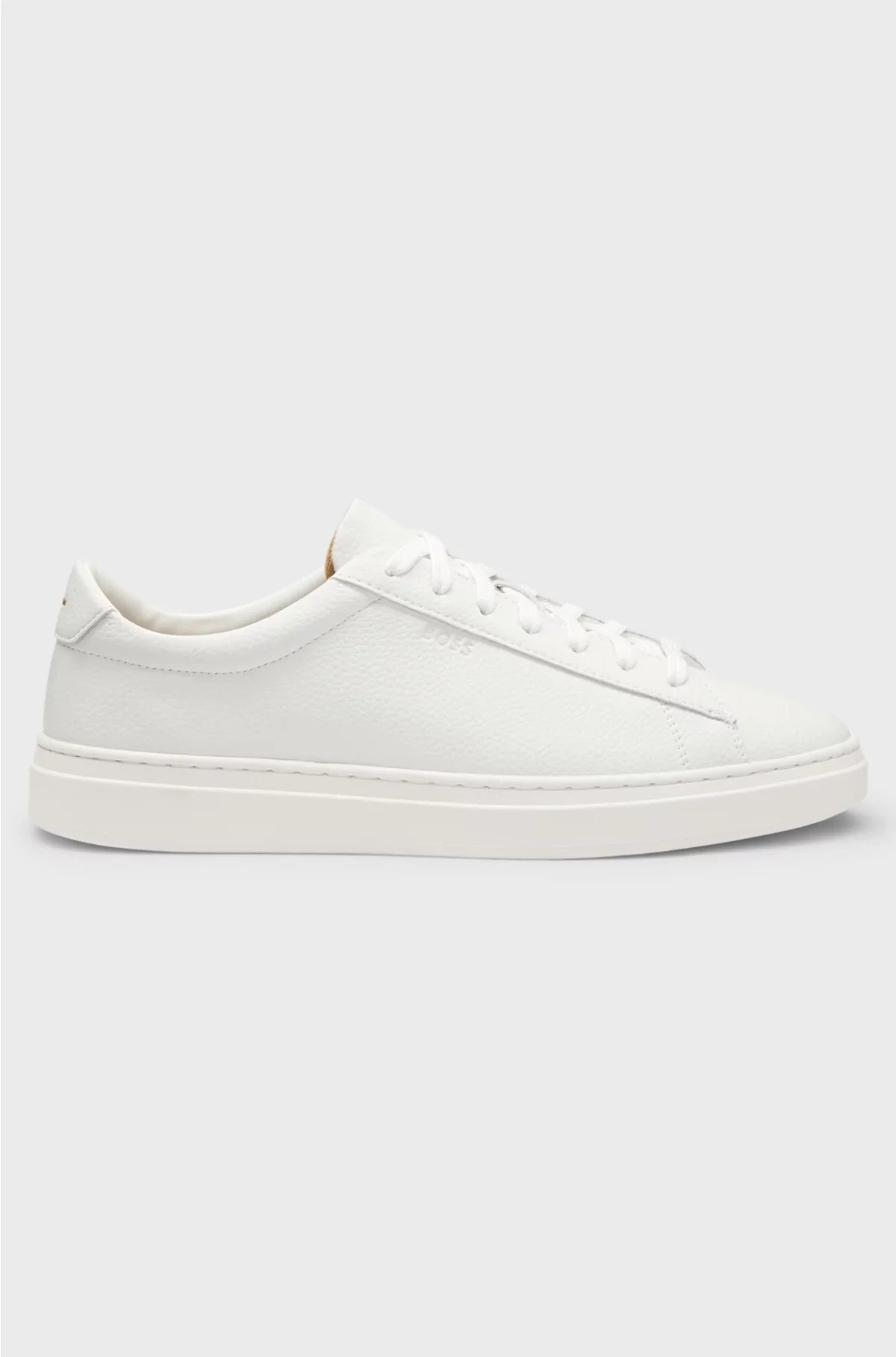 GRAINED-LEATHER TRAINERS WITH RUBBER SOLE