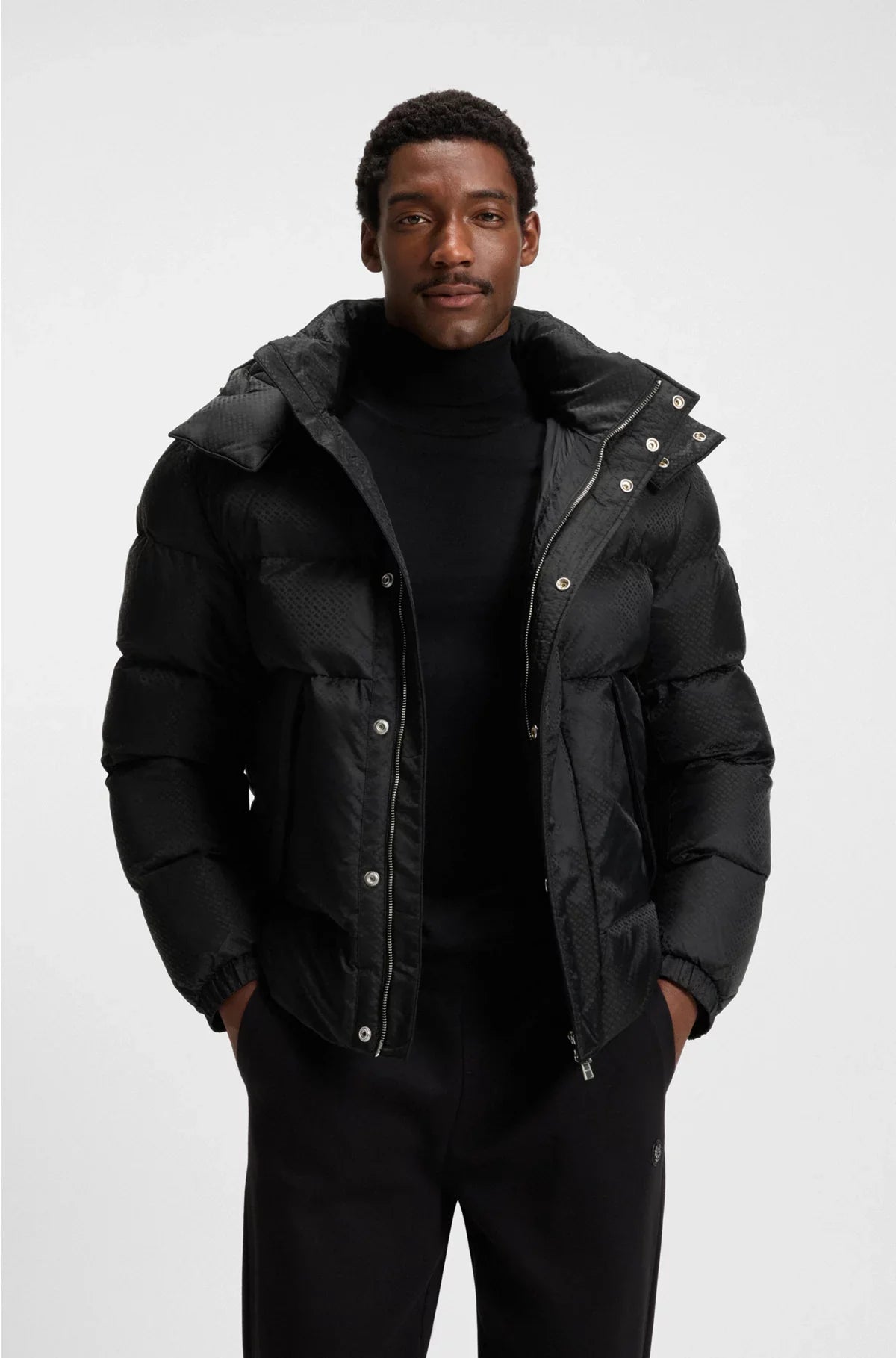 WATER-REPELLENT JACKET WITH MONOGRAM JACQUARD
