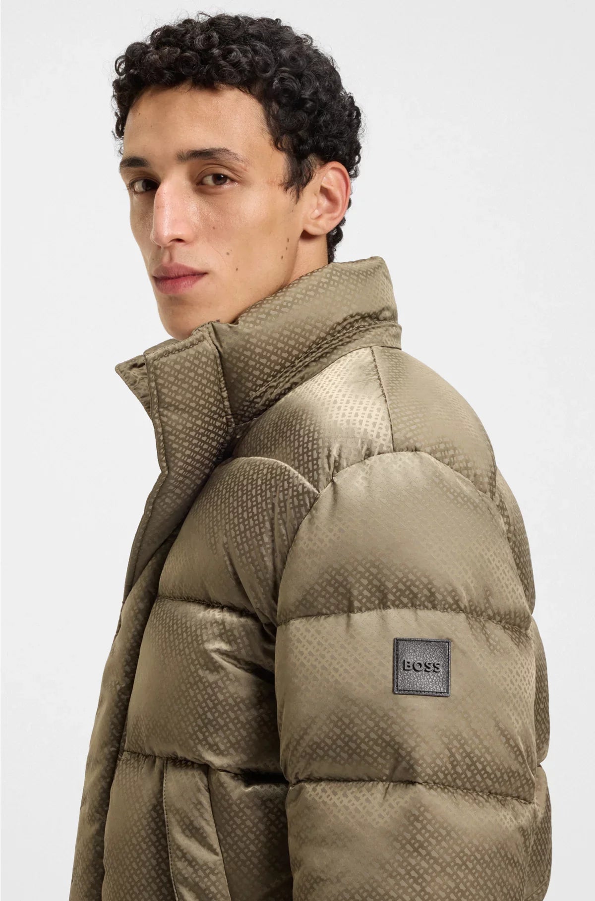 WATER-REPELLENT JACKET WITH MONOGRAM JACQUARD