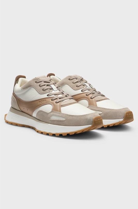 TRAINERS IN TUMBLED LEATHER WITH SUPPORTIVE OUTSOLE