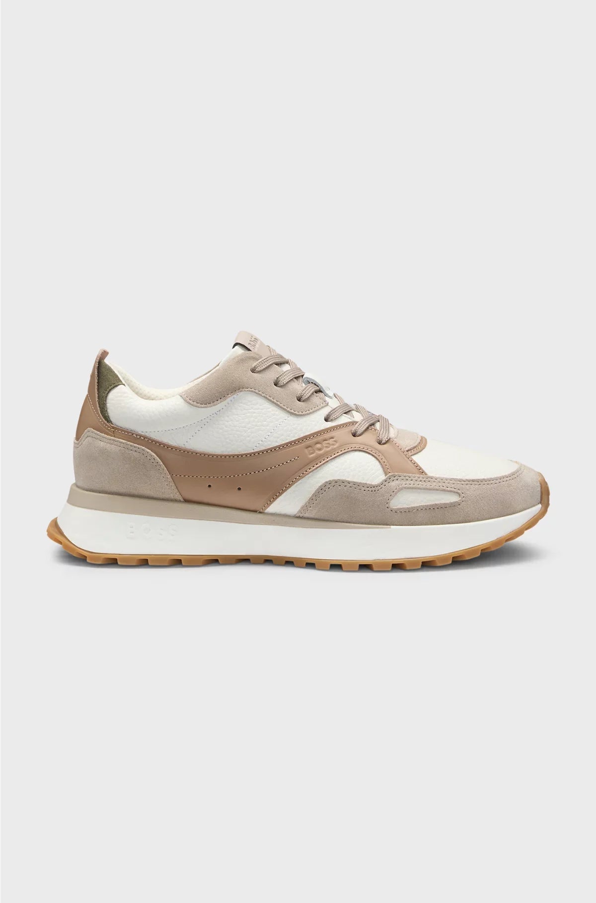 TRAINERS IN TUMBLED LEATHER WITH SUPPORTIVE OUTSOLE