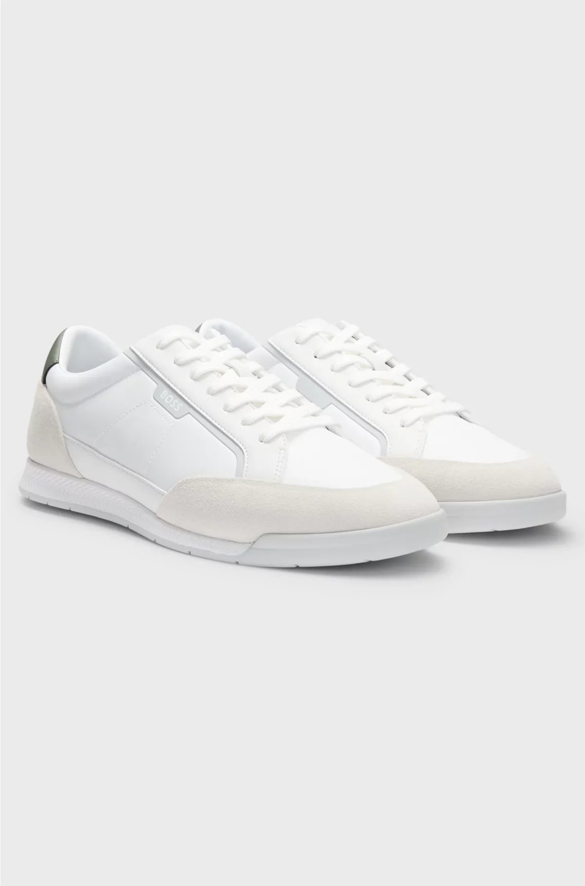 LOW-TOP TRAINERS WITH SUEDE AND FAUX LEATHER