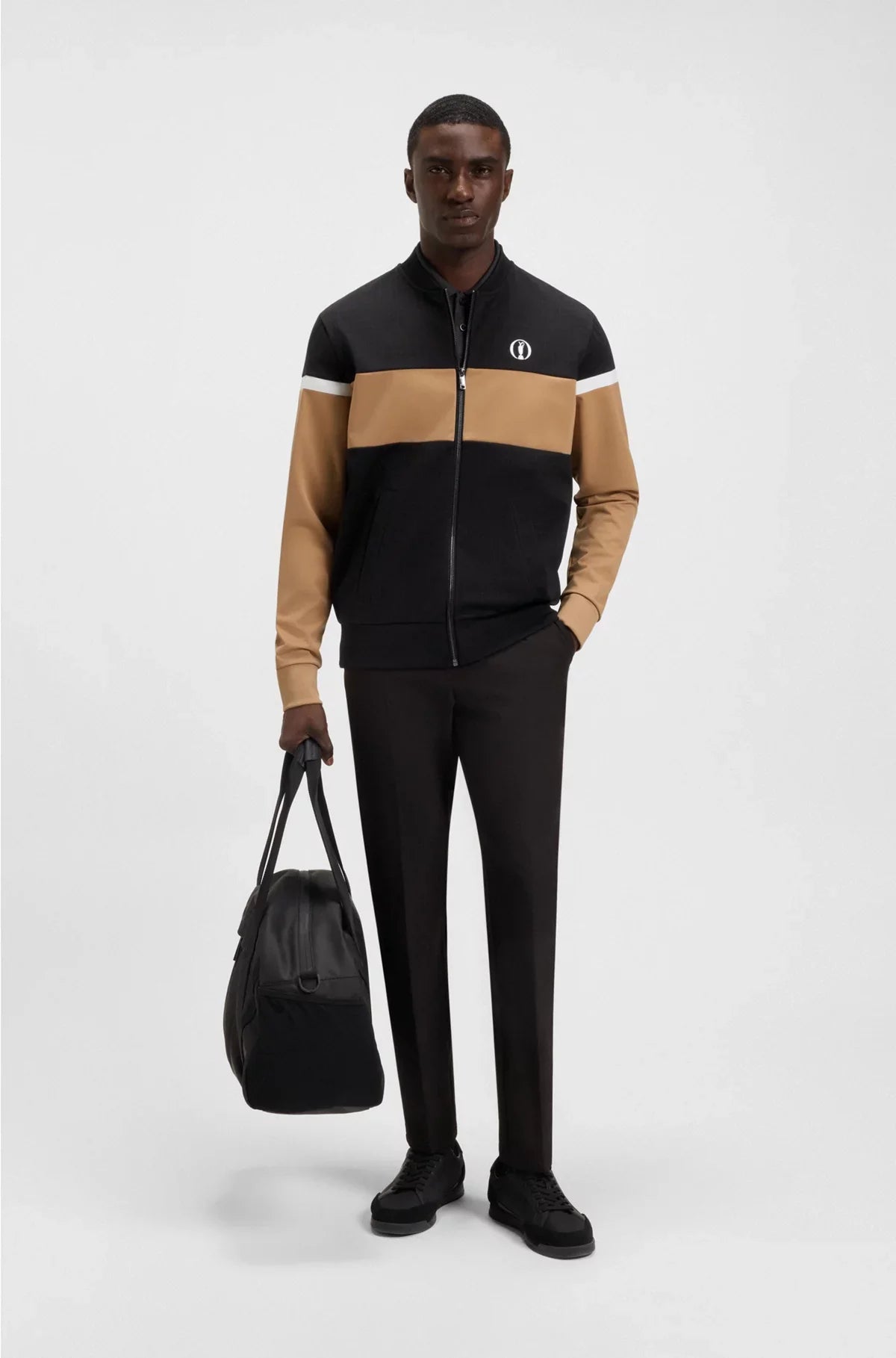 THE OPEN JERSEY JACKET WITH COLOUR-BLOCKING