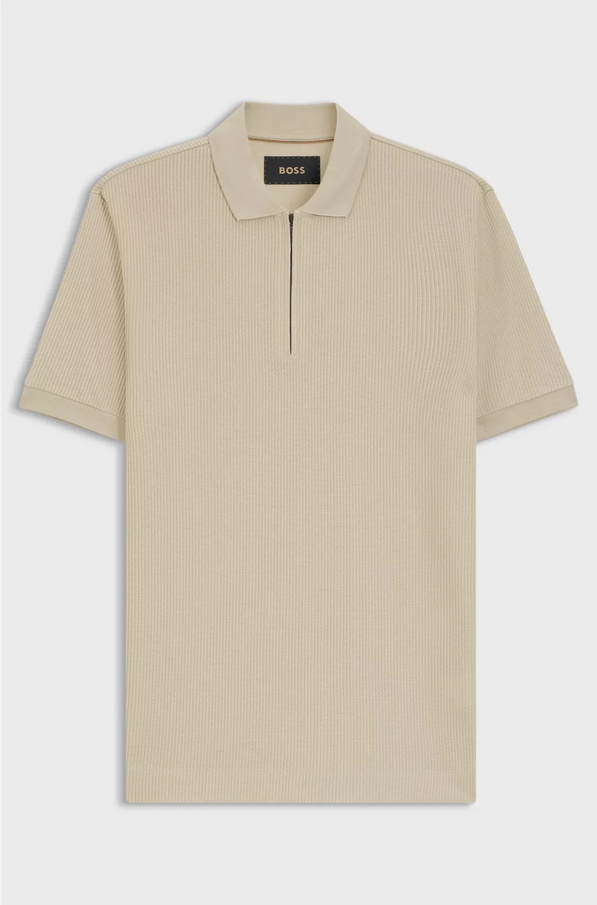 STRUCTURED-COTTON POLO SHIRT WITH ZIP PLACKET