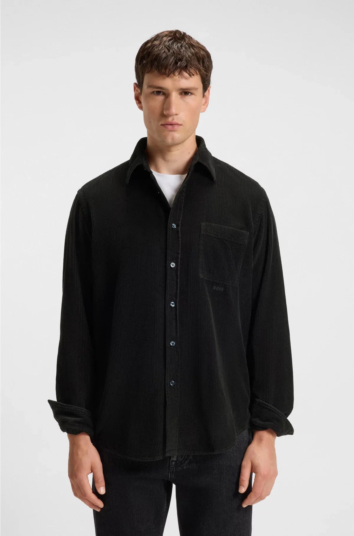 CAMICIA REGULAR FIT IN VELLUTO A COSTE DI COTONE