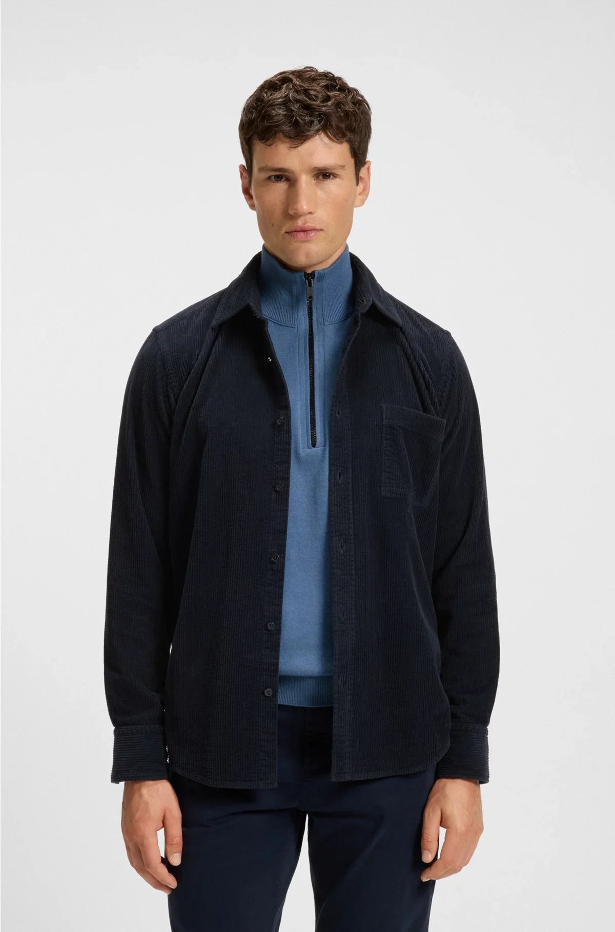 CAMICIA REGULAR FIT IN VELLUTO A COSTE DI COTONE