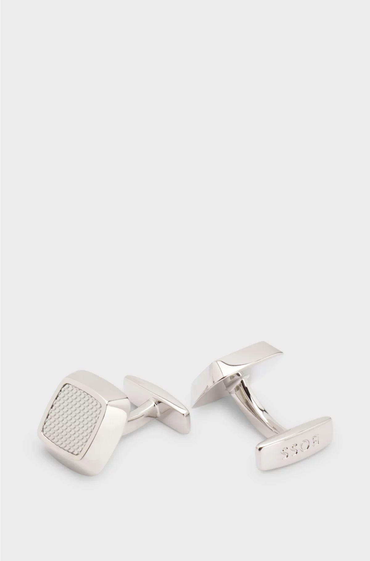 SQUARE CUFFLINKS WITH TEXTURED METAL INSERT
