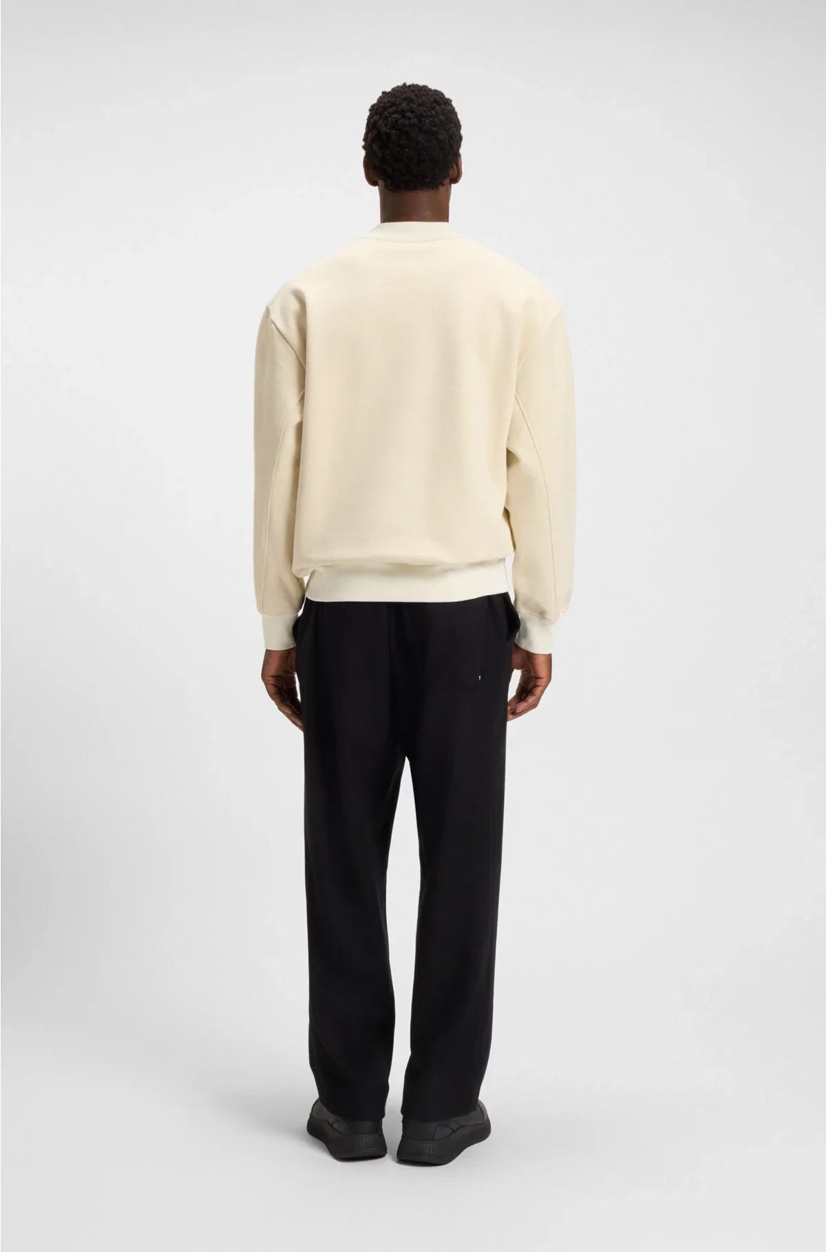 PEACHED-COTTON SWEATSHIRT WITH CONTRAST TRIMS