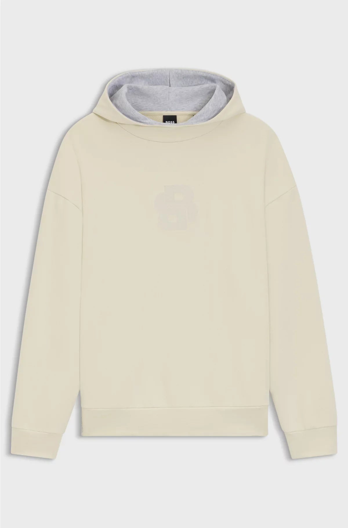 FELPA CON CAPPUCCIO IN COTONE MANO PESCA E MONOGRAMMA DOPPIA B