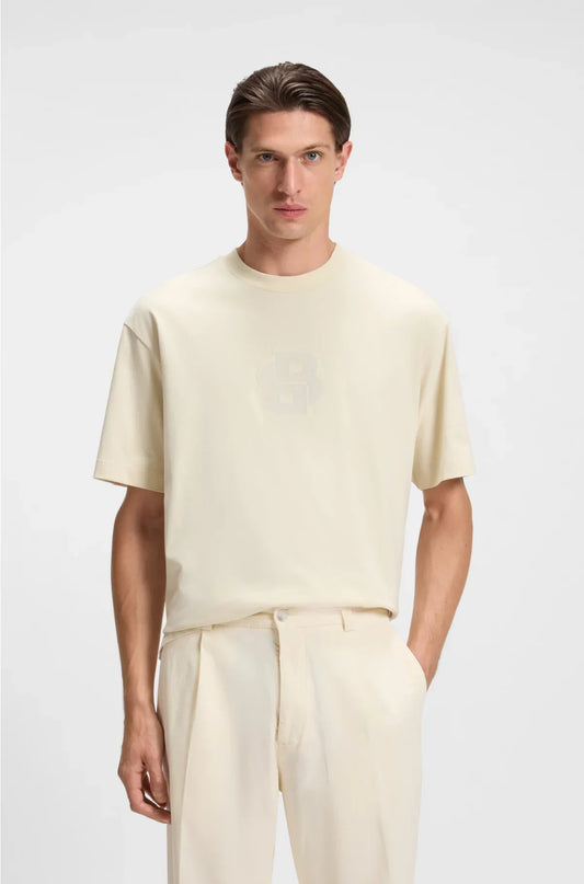 T-SHIRT IN COTONE MANO PESCA CON MONOGRAMMA DOPPIA B