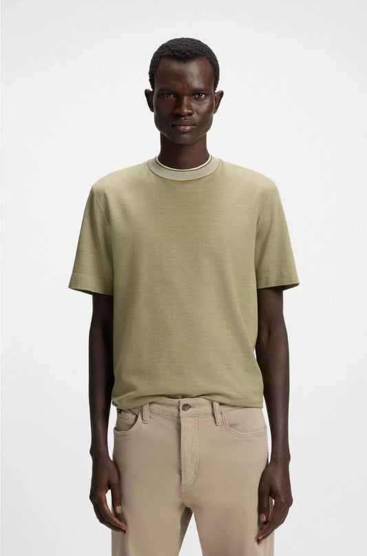 T-SHIRT MICROSTRUTTURATA IN COTONE E SETA