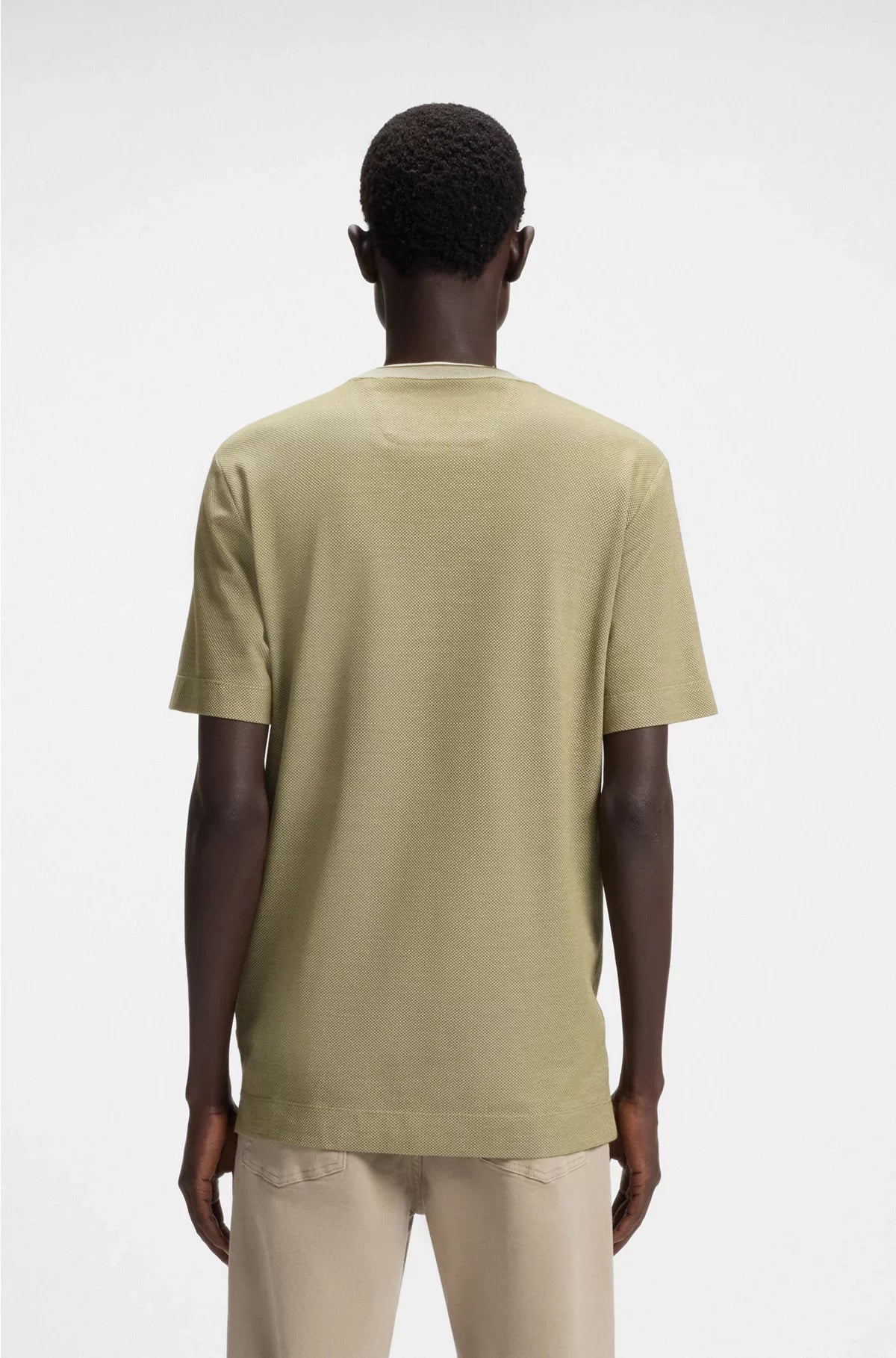 MICRO-STRUCTURED T-SHIRT IN COTTON AND SILK