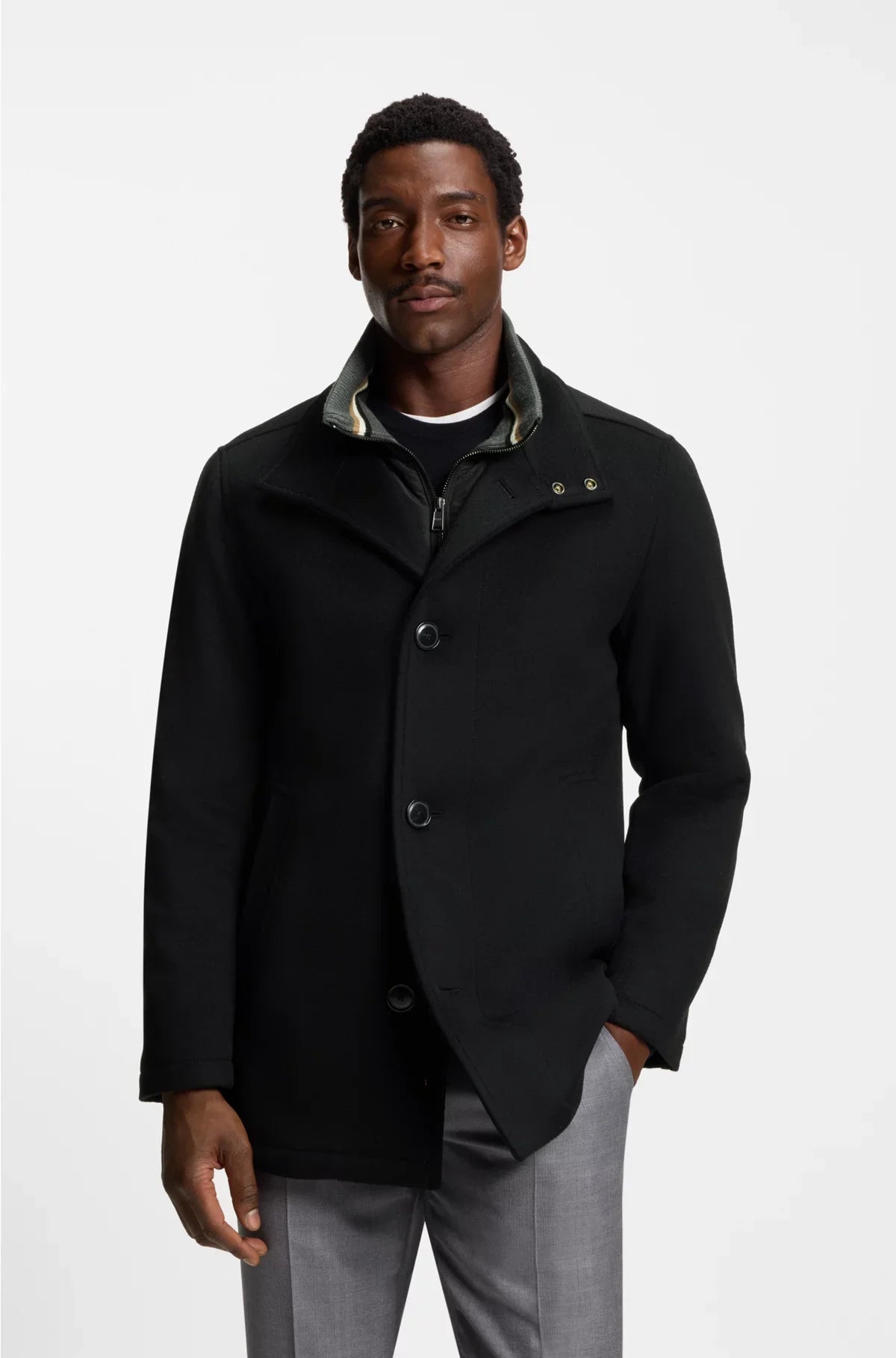 RELAXED-FIT COAT IN WOOL AND CASHMERE