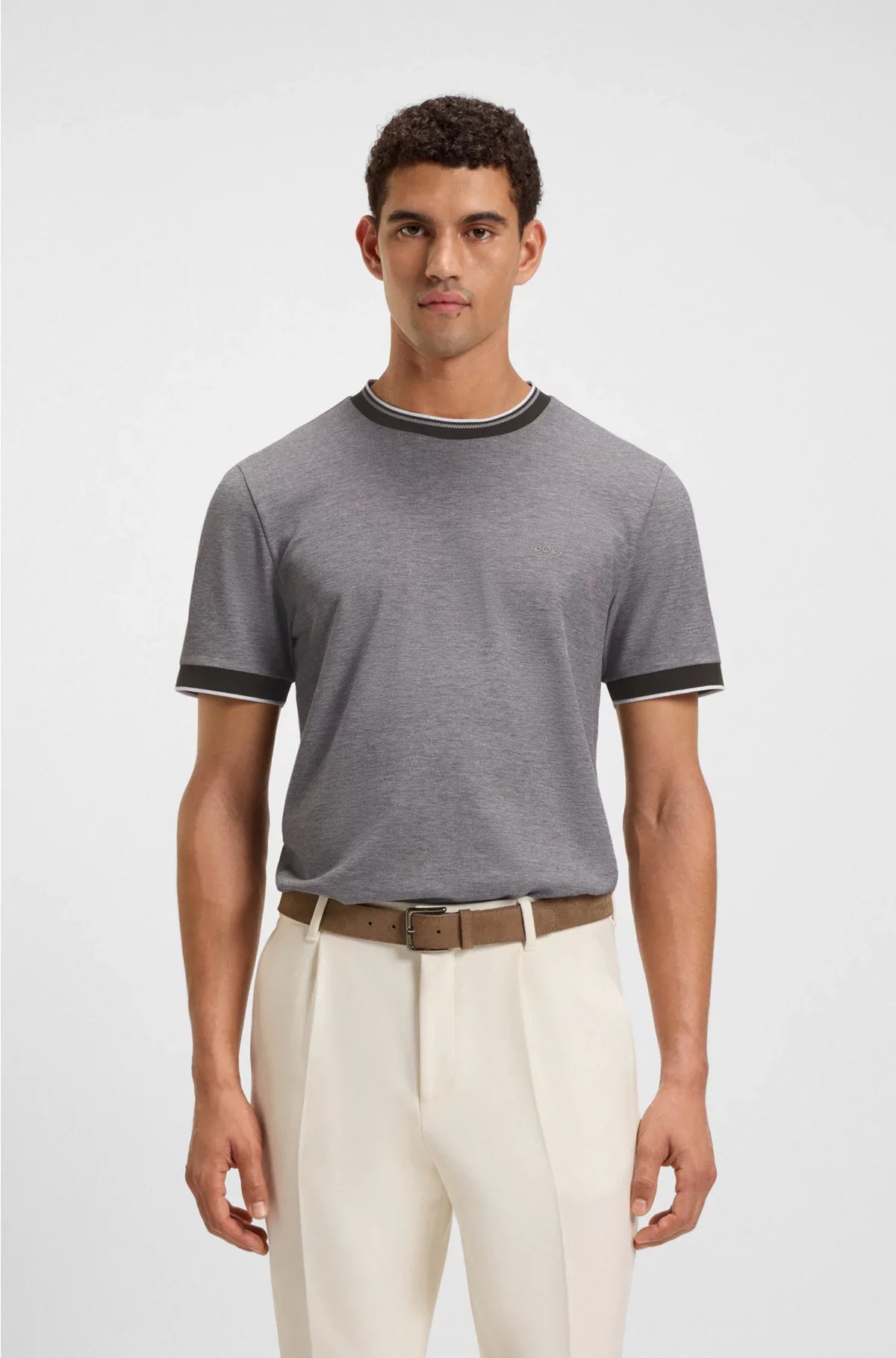 COTTON-PIQUE T-SHIRT WITH LOGO DETAIL