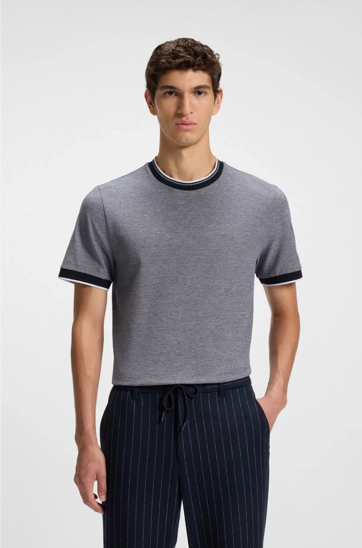 COTTON-PIQUE T-SHIRT WITH LOGO DETAIL
