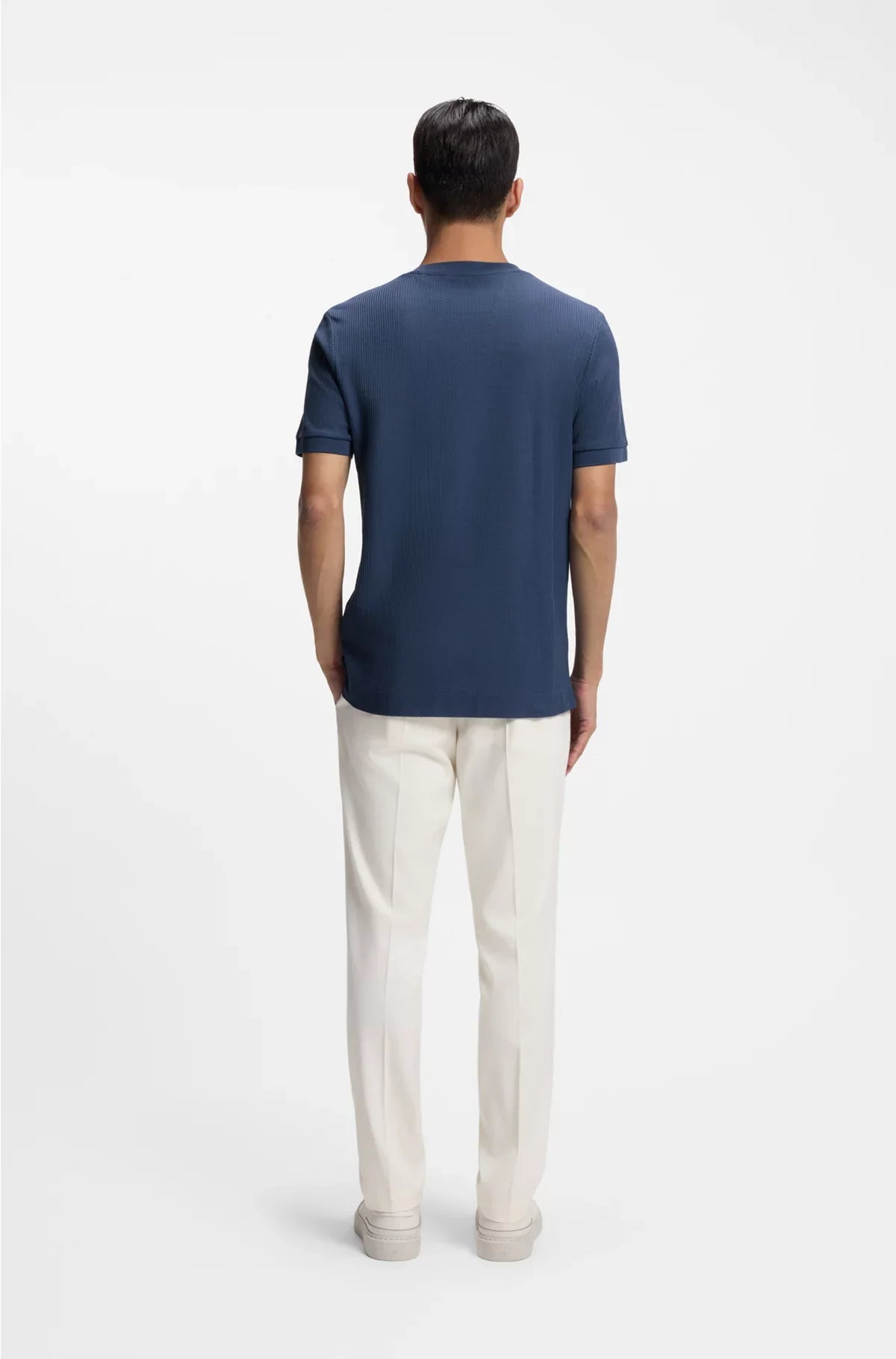 REGULAR-FIT T-SHIRT IN STRUCTURED COTTON