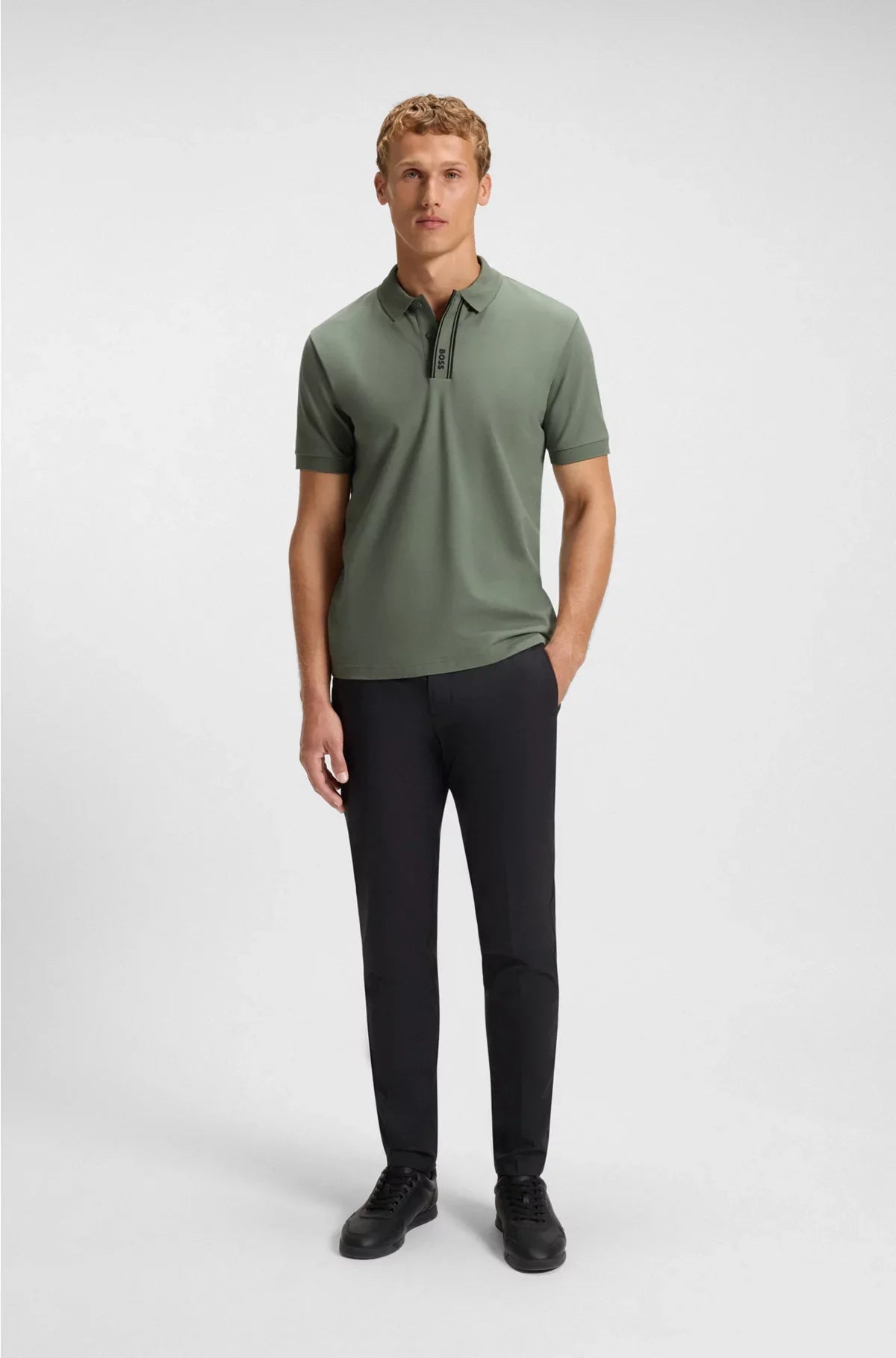 PADDY POLO SHIRT WITH STRIPED PLACKET AND LOGO