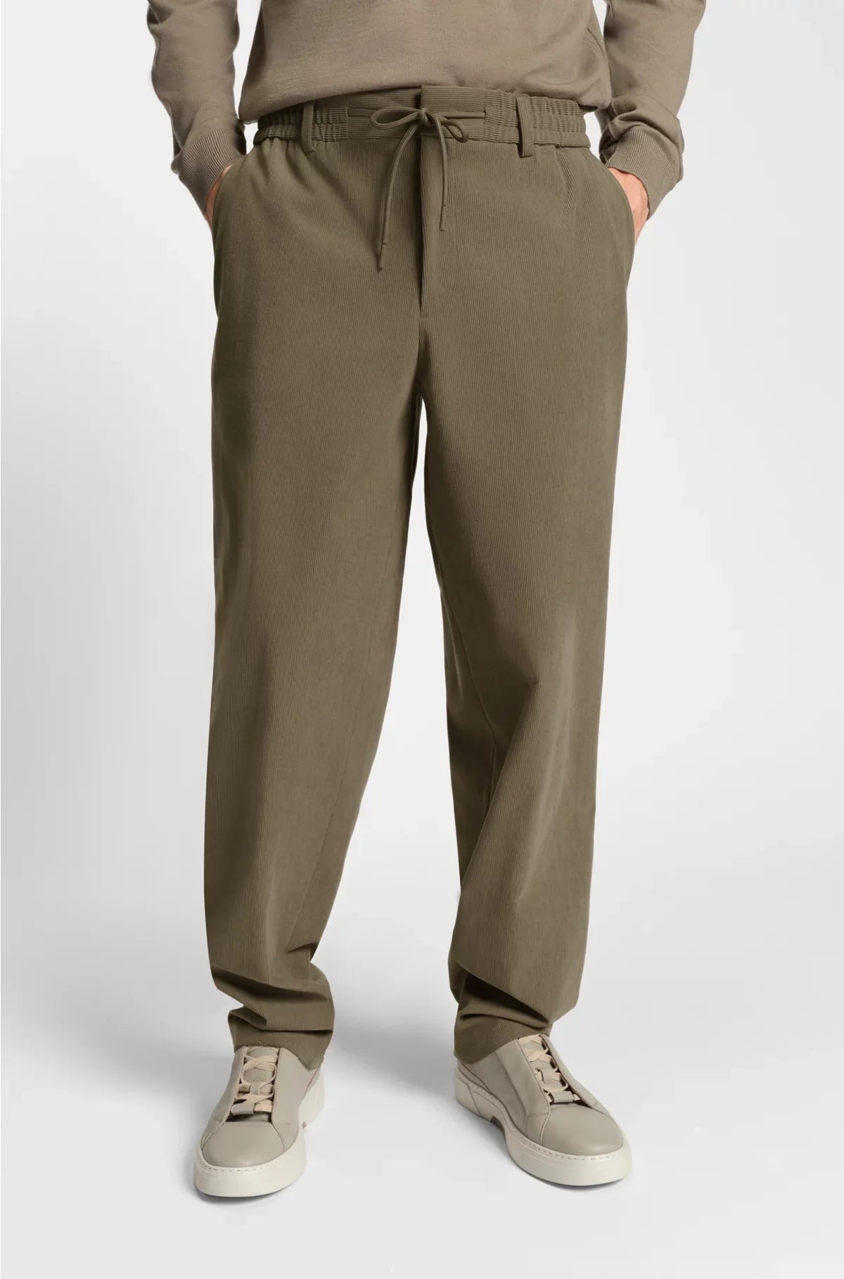 RELAXED-FIT STRETCH TROUSERS IN TECH CORDUROY