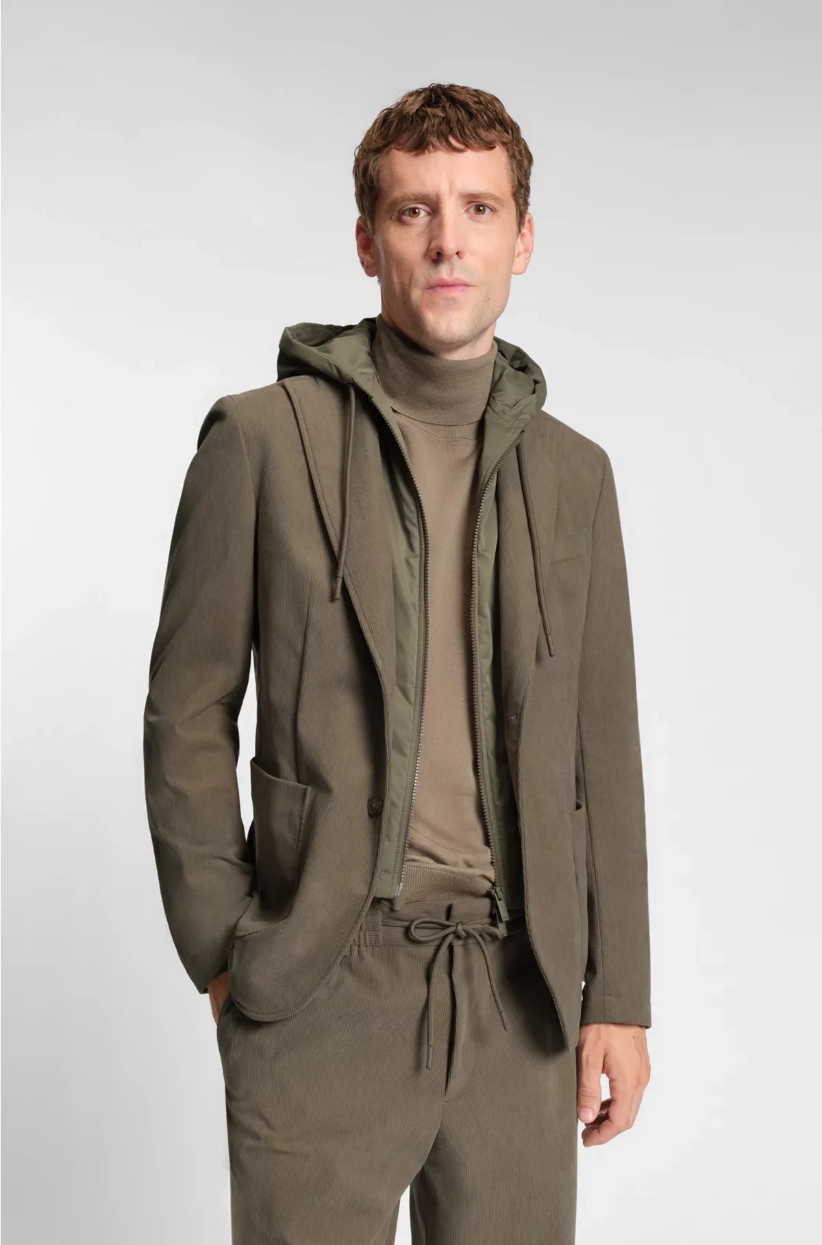SLIM-FIT JACKET WITH INTEGRATED HOODIE