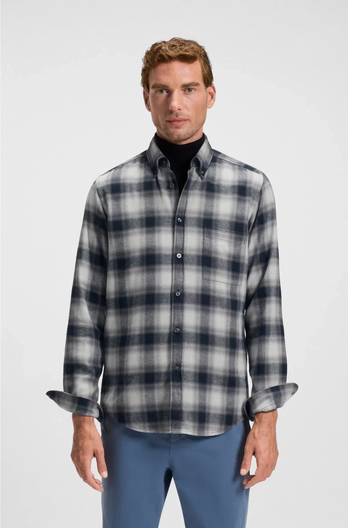 REGULAR-FIT SHIRT IN COTTON FLANNEL