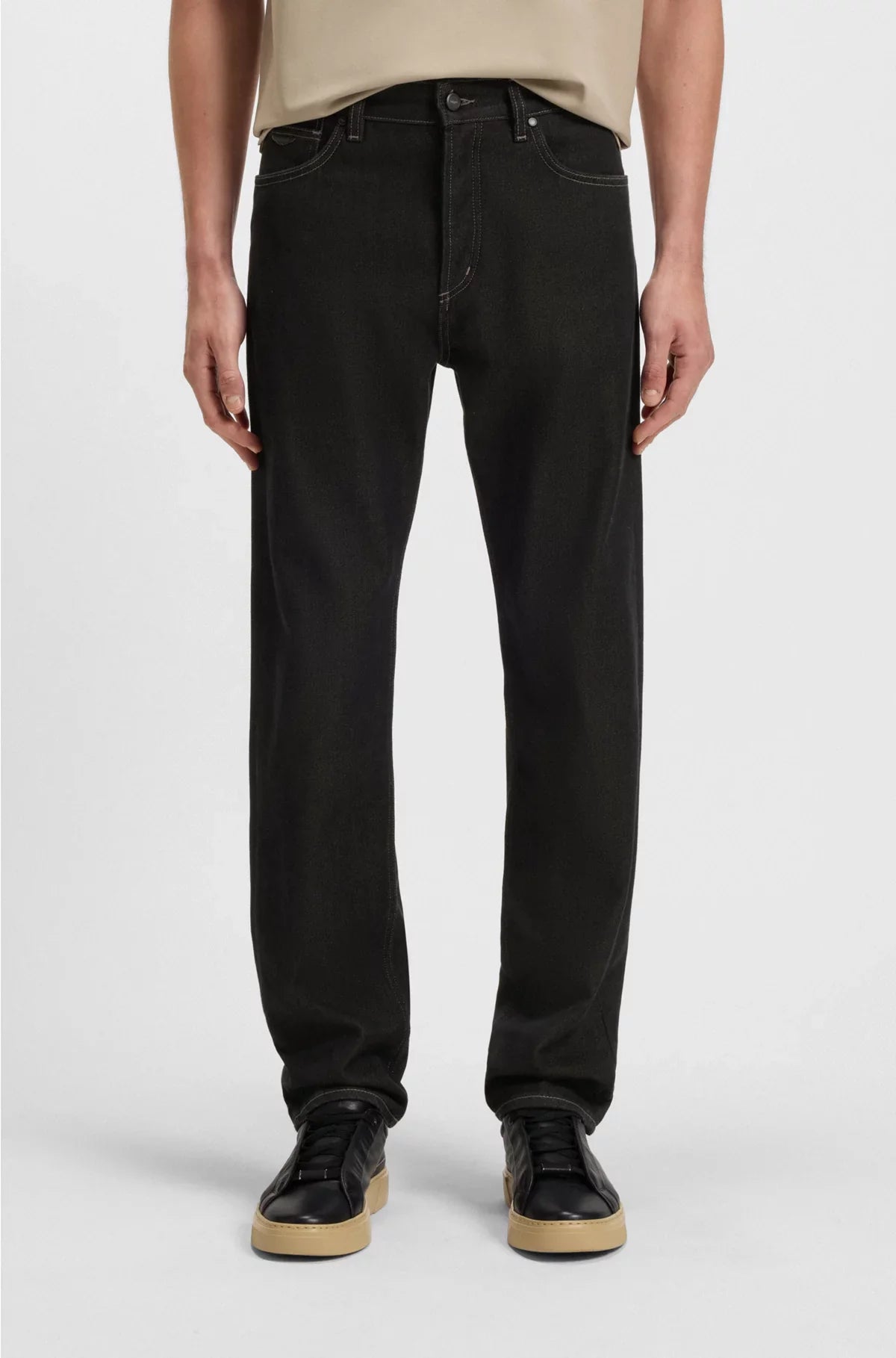 JEANS WITH ALUMINIUM OVERDYE