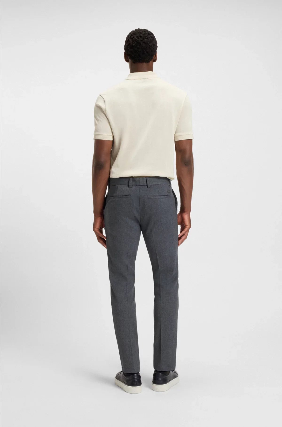 SLIM-FIT TROUSERS IN BRUSHED HERRINGBONE