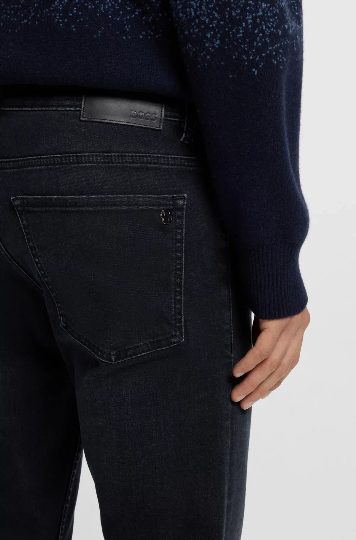 DELAWARE SLIM-FIT JEANS IN BLUE-BLACK SOFT-MOTION DENIM