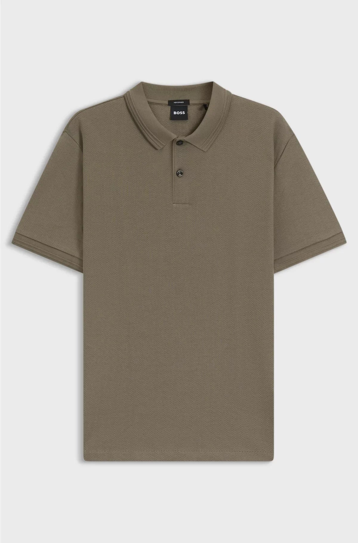 COTTON POLO SHIRT WITH HERRINGBONE STRUCTURE