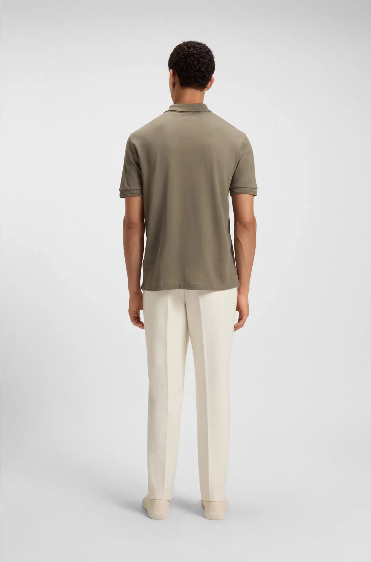 COTTON POLO SHIRT WITH HERRINGBONE STRUCTURE