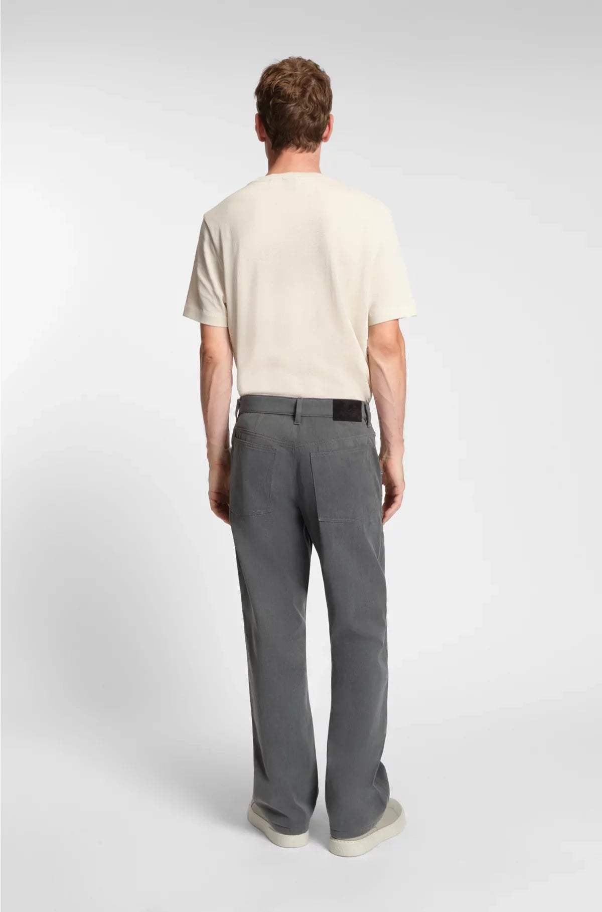 COTTON T-SHIRT WITH HERRINGBONE STRUCTURE