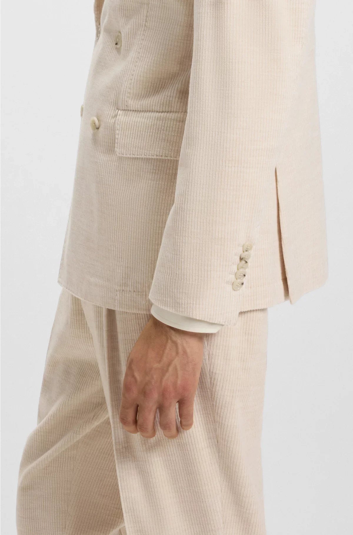 SLIM-FIT BLAZER IN COTTON-ALPACA CORDUROY