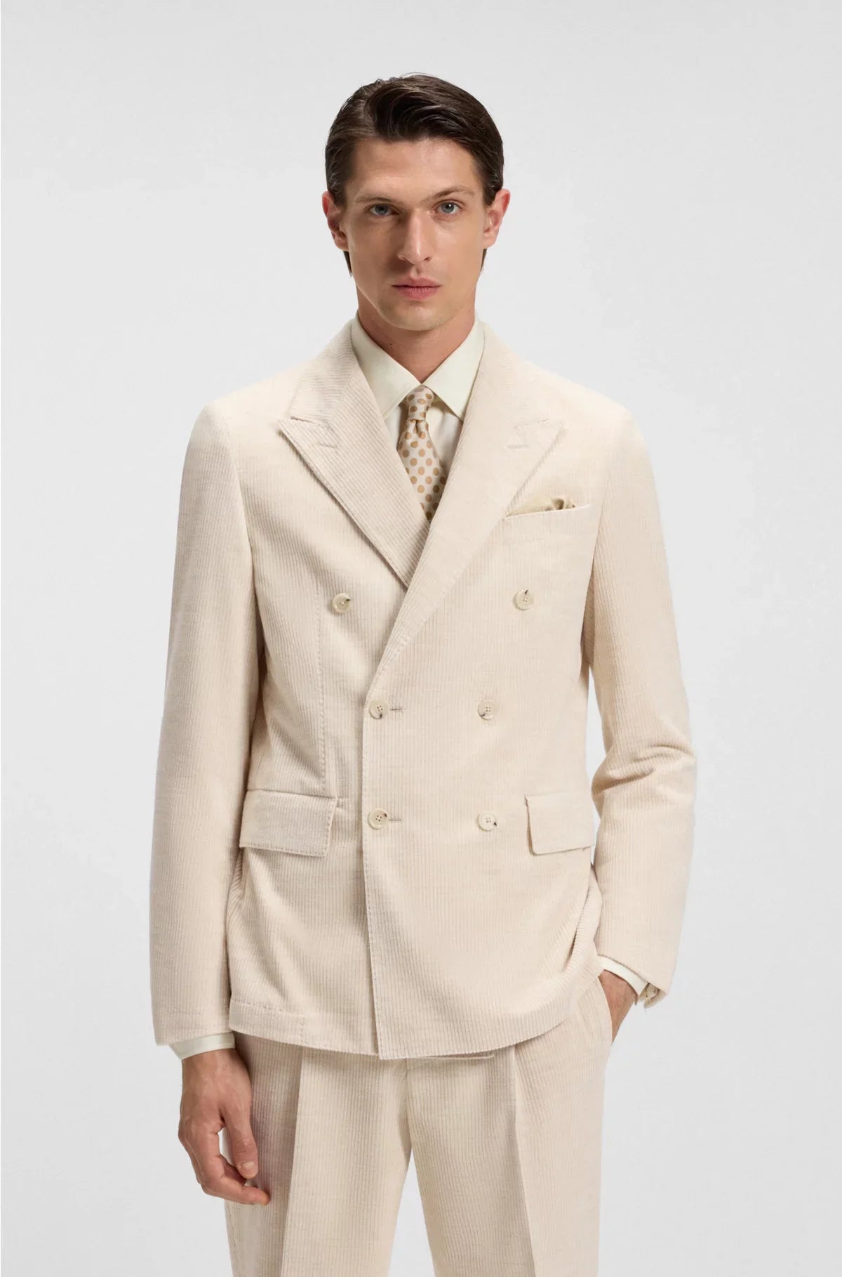 SLIM-FIT BLAZER IN COTTON-ALPACA CORDUROY