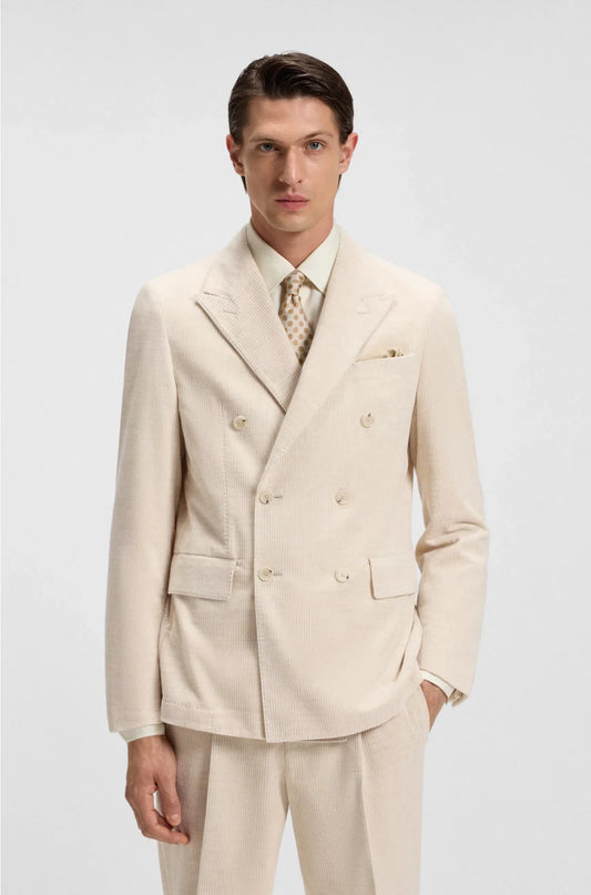 SLIM-FIT BLAZER IN COTTON-ALPACA CORDUROY