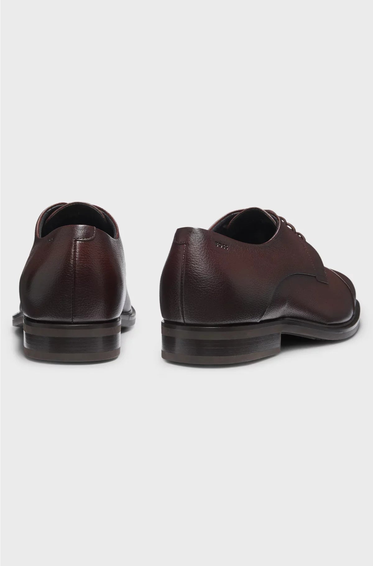 CAP-TOE DERBY SHOES IN GRAINED LEATHER