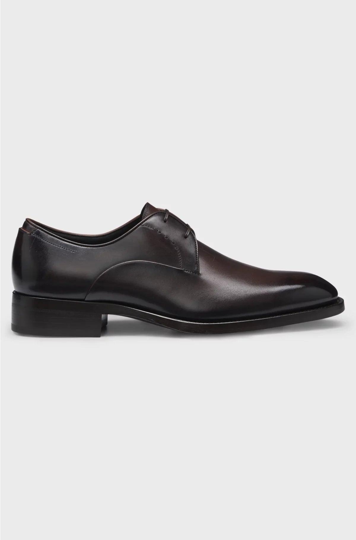 DERBY SHOES IN BURNISHED LEATHER