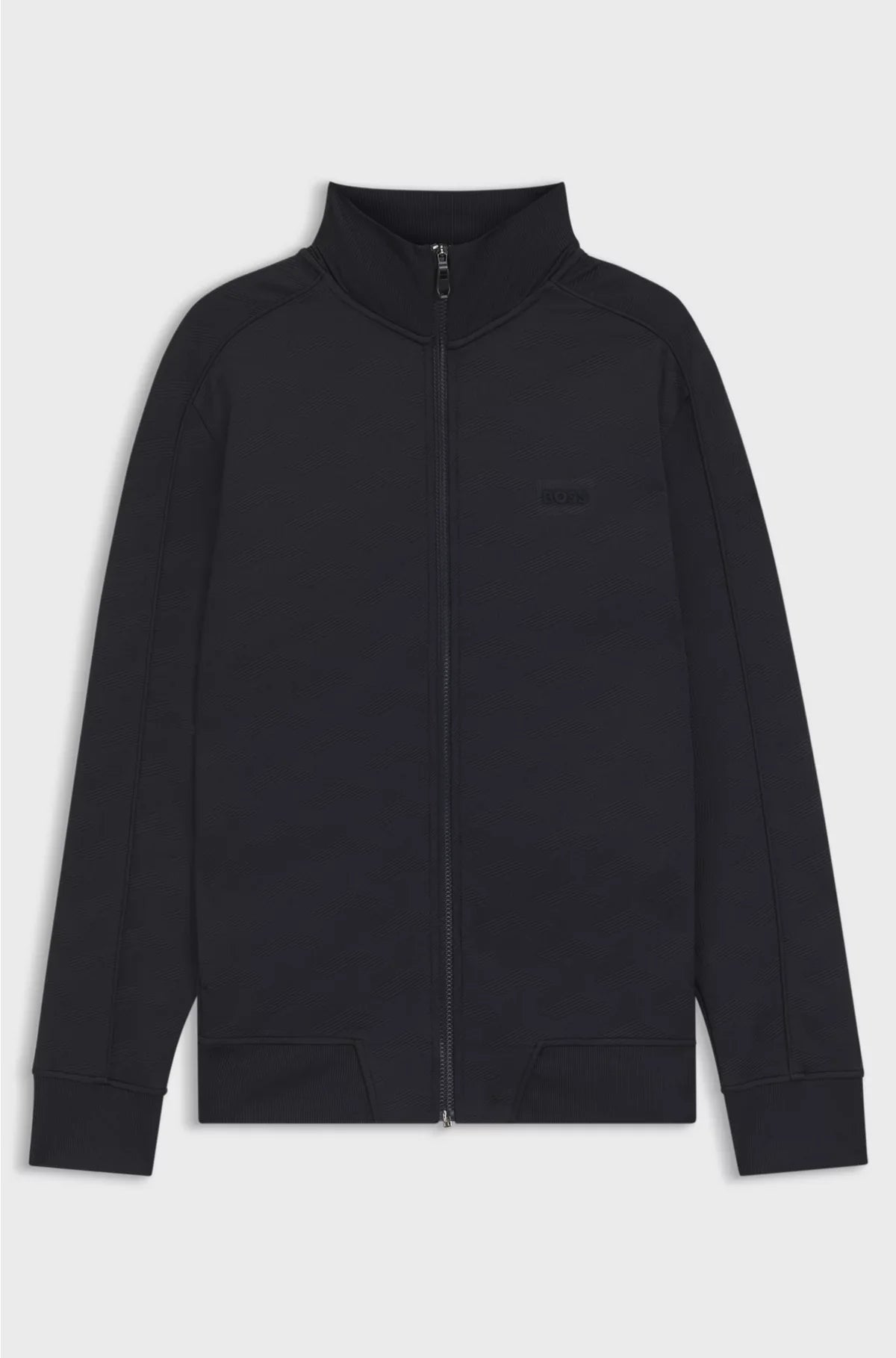 REGULAR-FIT ZIP-UP SWEATSHIRT WITH QUILTED JACQUARD