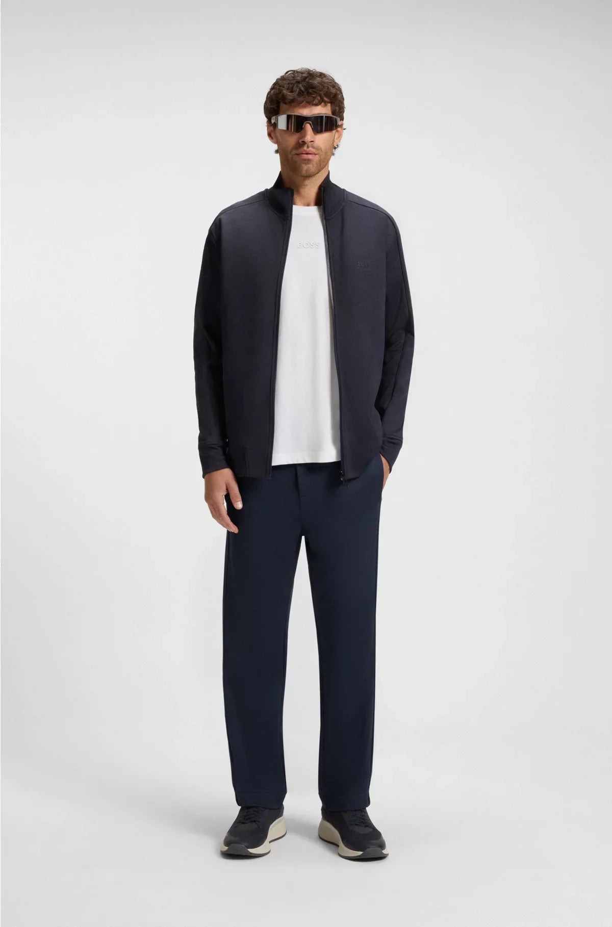 REGULAR-FIT TRACKSUIT BOTTOMS WITH QUILTED JACQUARD